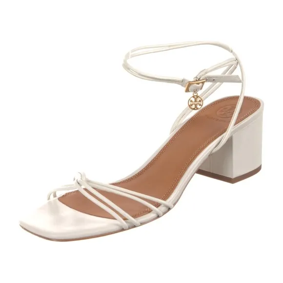 Tory Burch Mini Benton Knotted Strap Leather Block Heel Sandals