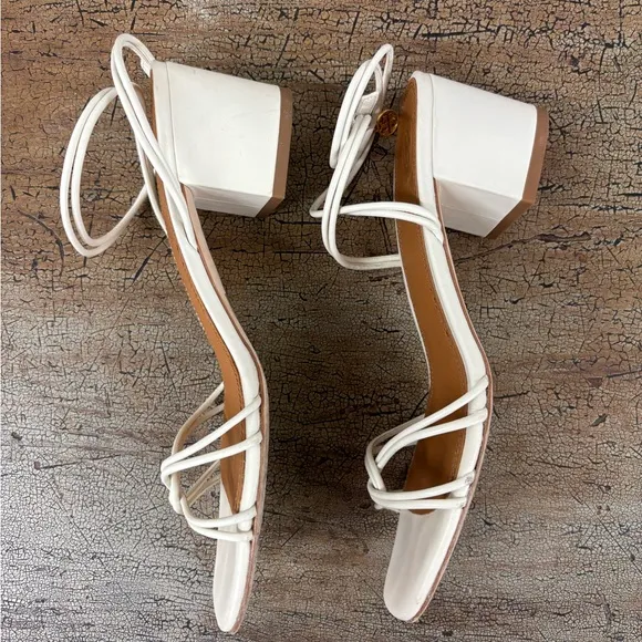 Tory Burch Mini Benton Knotted Strap Leather Block Heel Sandals
