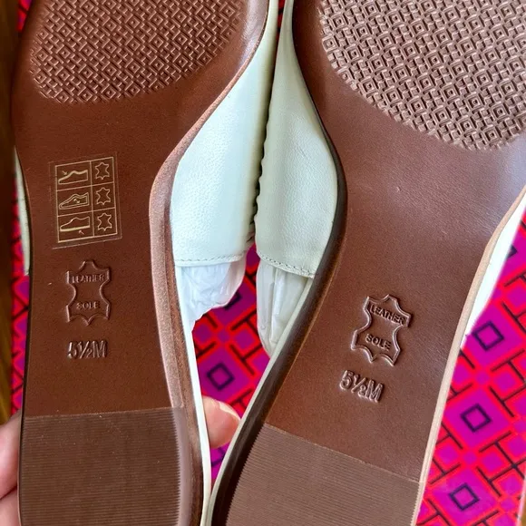 TORY BURCH Sienna Flat Slide White Backless Mule/Sandal