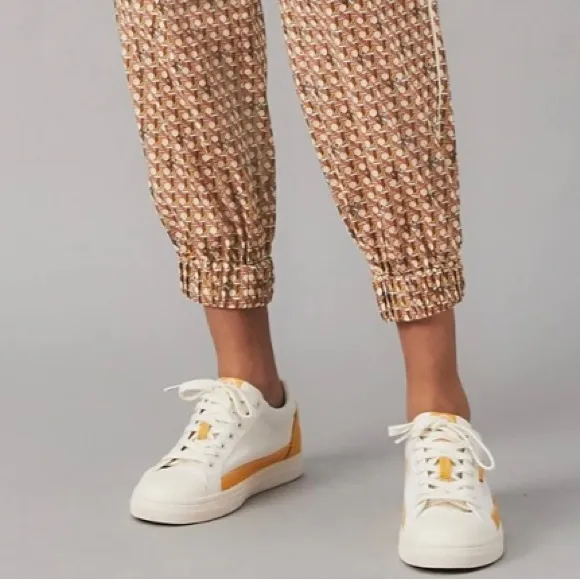 Tory Burch Womens Classic Court Sneakers 10 Ivory/Curry Yellow