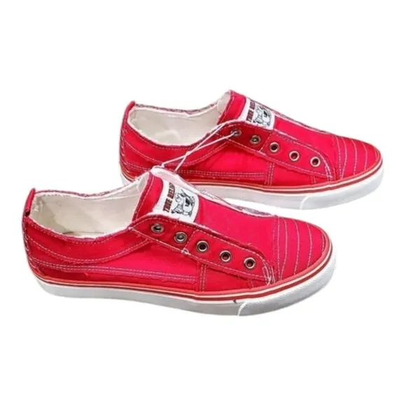 True Religion Korey hot pink fashion chuck style slip on sneakers shoes size 7