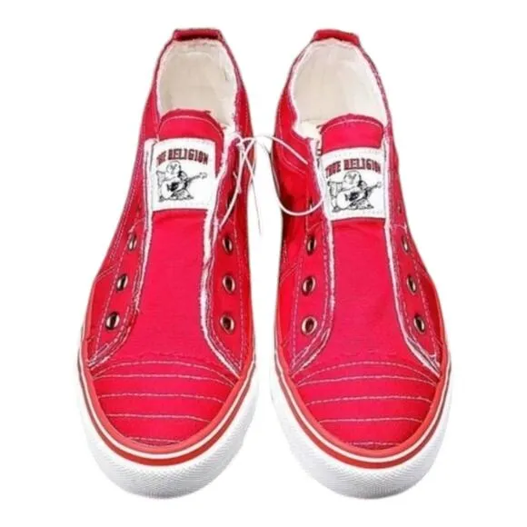 True Religion Korey hot pink fashion chuck style slip on sneakers shoes size 7