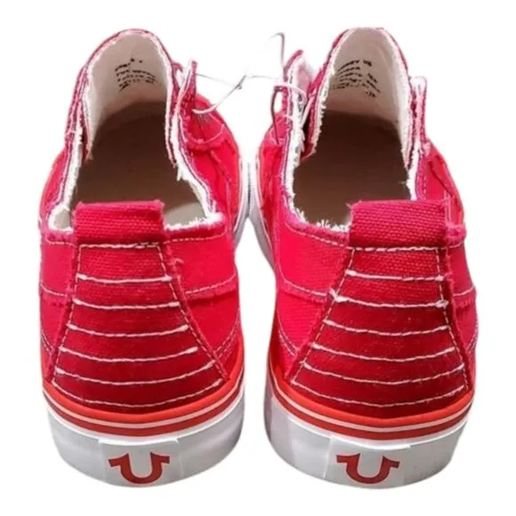 True Religion Korey hot pink fashion chuck style slip on sneakers shoes size 7