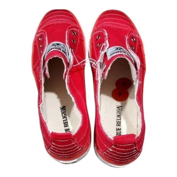 True Religion Korey hot pink fashion chuck style slip on sneakers shoes size 7