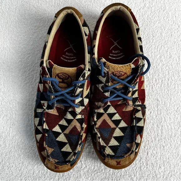 Twisted X Hooey Loper Loafer Shoes Mens 9 Aztec casual cowboy western comfy shoe