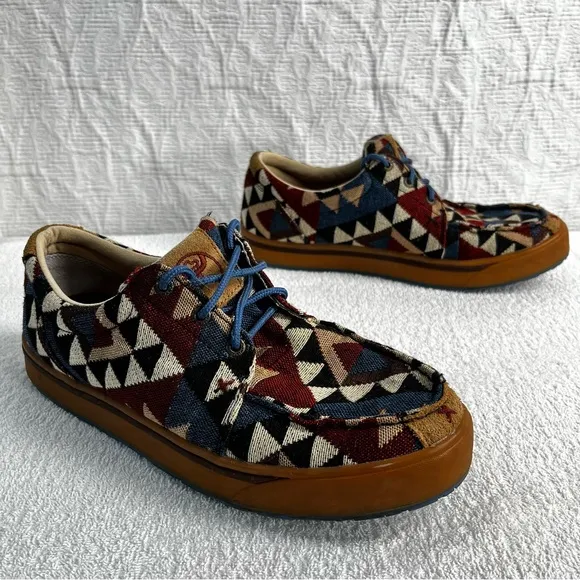 Twisted X Hooey Loper Loafer Shoes Mens 9 Aztec casual cowboy western comfy shoe