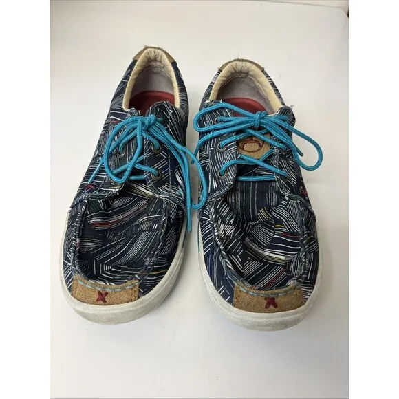 Twisted X Shoes Men’s 7.5 Hooey Loper Lace Up Sneakers Blue WHYC003