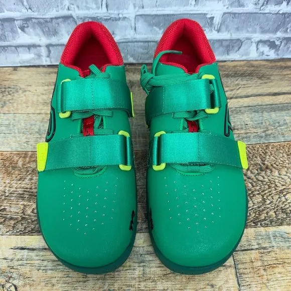 TYR‎ L-1 Lifter Green Yellow Red Weightlifting Shoes Straps Mens Size 9 New