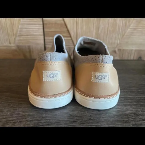 UGG Adley Suede Slip On Sneakers Sz 10 Grey Perforated Casual Shoes