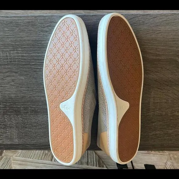 UGG Adley Suede Slip On Sneakers Sz 10 Grey Perforated Casual Shoes