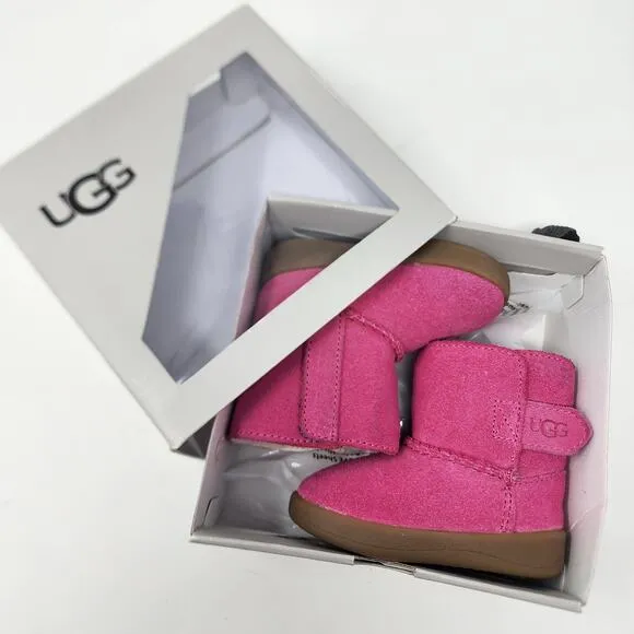 UGG Australia Boots Toddler 02/03 6-12 Months Keelan Pink Azalea Suede Sheepskin