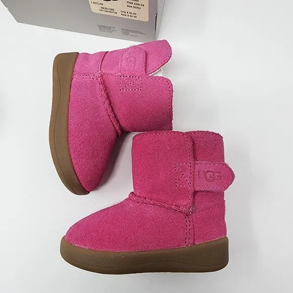 UGG Australia Boots Toddler 02/03 6-12 Months Keelan Pink Azalea Suede Sheepskin