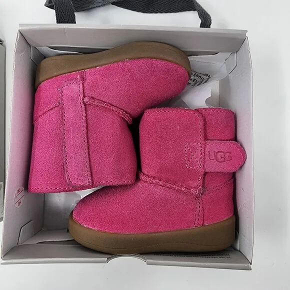 UGG Australia Boots Toddler 02/03 6-12 Months Keelan Pink Azalea Suede Sheepskin