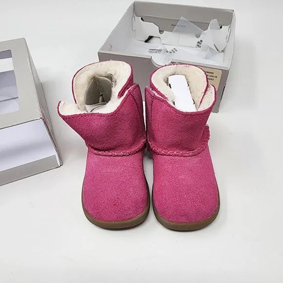 UGG Australia Boots Toddler 02/03 6-12 Months Keelan Pink Azalea Suede Sheepskin