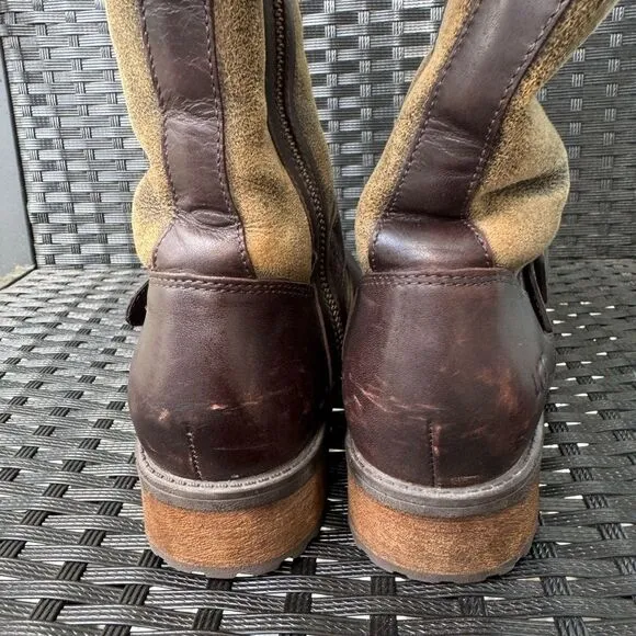 UGG Australia Chancery Shearling Lined Leather Boots Brown Water Resistant Sz 7