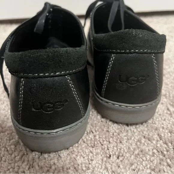 UGG Australia Mens Black Garrick Decorative Leather Welt Shoes US 10.5