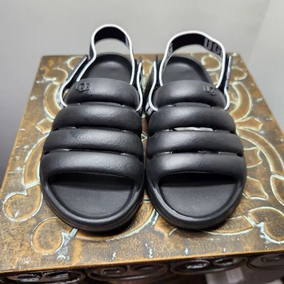 UGG Girl's Sport Yeah Slide Slingback Sandals Shoes Black Size 13