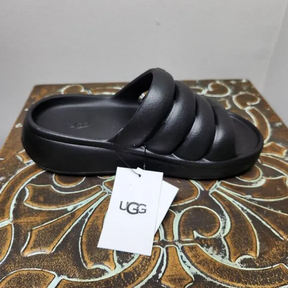 UGG Girl's Sport Yeah Slide Slingback Sandals Shoes Black Size 13