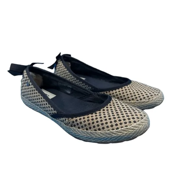 UGG Indah Burlap Slip-On Flat Shoes Size 6.5