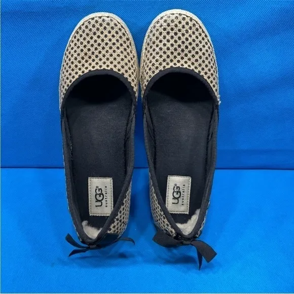 UGG Indah Burlap Slip-On Flat Shoes Size 6.5