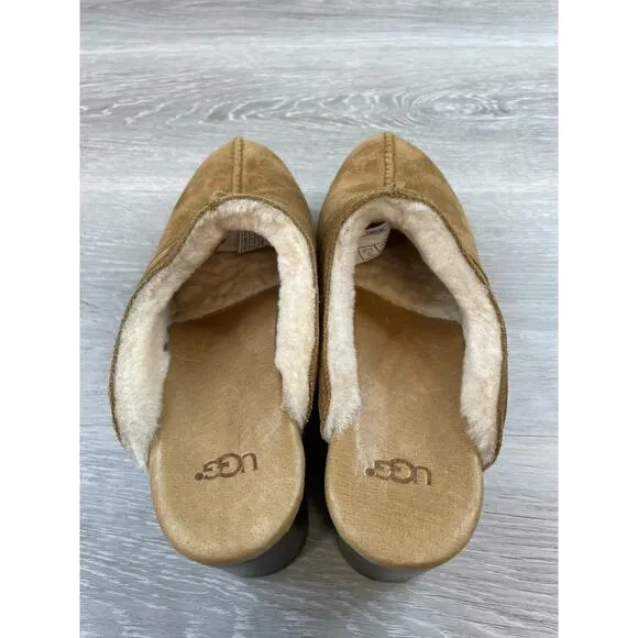 UGG Kassi 1013601 Women's Clog 7 Brown Suede Leather Slip-On Studded Mule Shoe