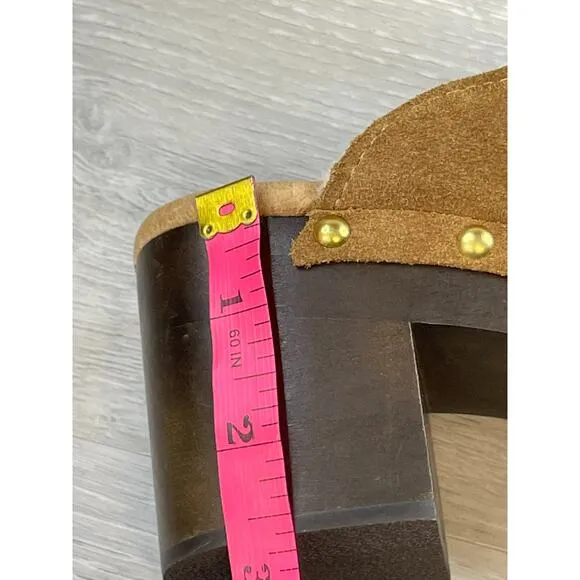 UGG Kassi 1013601 Women's Clog 7 Brown Suede Leather Slip-On Studded Mule Shoe