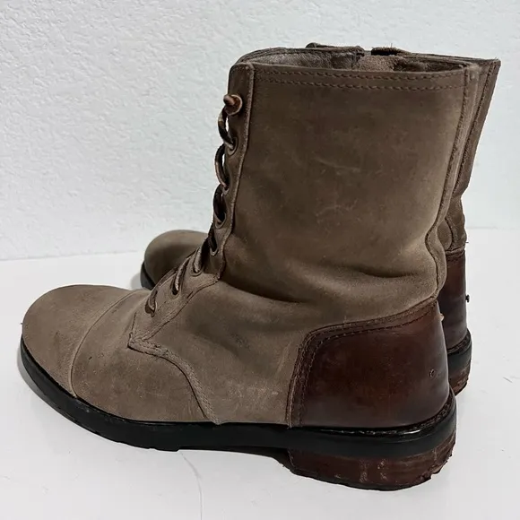 UGG Kilmer II Dove Suede Leather Combo UggPure Lining Lug Sole Lace Up Boot 9.5