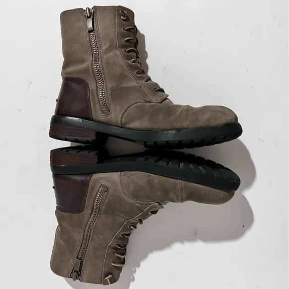 UGG Kilmer II Dove Suede Leather Combo UggPure Lining Lug Sole Lace Up Boot 9.5