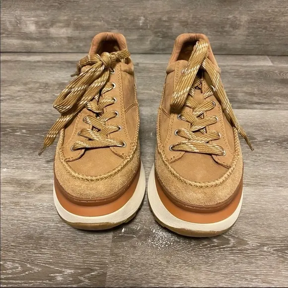 UGG | Marin Lace Up Sneakers In Chestnut Leather Size 10 NEW