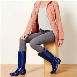 UGG Shaye High Gloss Royal Blue Tall‎ Rainboots Women's Size 6