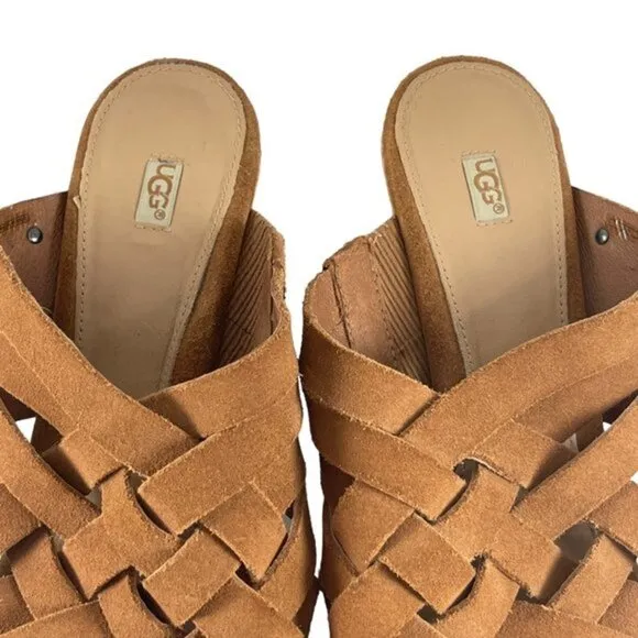 UGG Women's Marta Strappy Suede Wedge Sandals Size 11 NEW