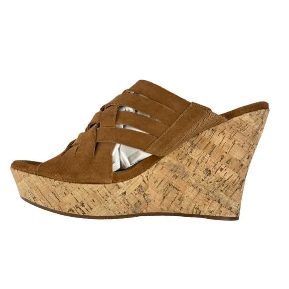 UGG Women's Marta Strappy Suede Wedge Sandals Size 11 NEW