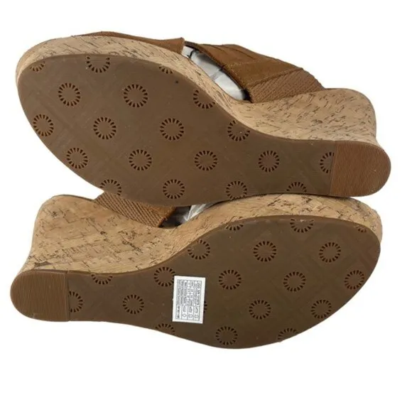 UGG Women's Marta Strappy Suede Wedge Sandals Size 11 NEW