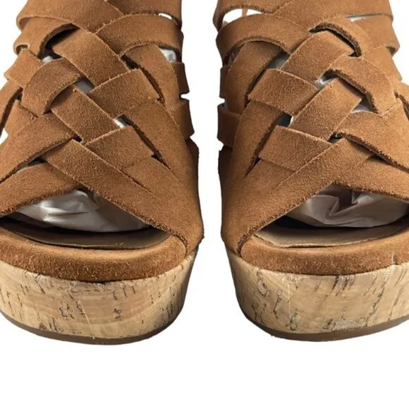 UGG Women's Marta Strappy Suede Wedge Sandals Size 11 NEW