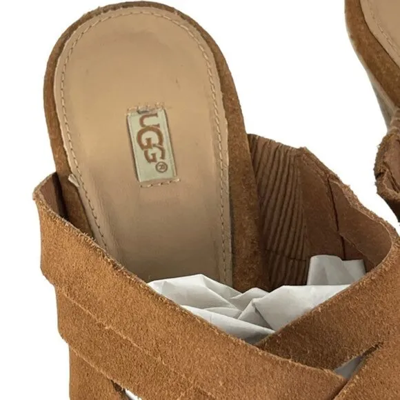 UGG Women's Marta Strappy Suede Wedge Sandals Size 11 NEW