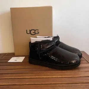 UGG Classic Ultra Mini Mirror Ball Sequins Boots Black USA Women 7/UK 5/EU 38