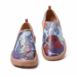 UIN Women's Walking Travel Shoes Microfiber Casual Loafers (Underwater Mosaic)