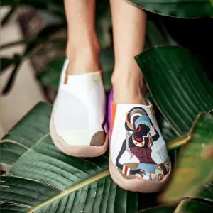 UIN Women's African Beauty Painted Canvas Slip-on Shoe