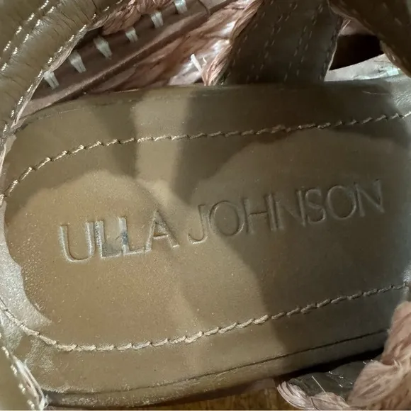 ULLA JOHNSON Gemma Flatform Espadrille Raffia  Sandals Terracotta Size 37