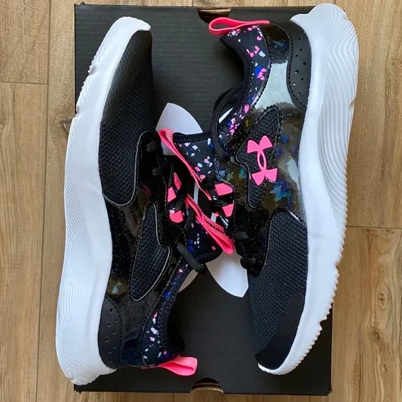 🆕Under Armour Big Girls Printed Running Sneakers Sz 5.5Y