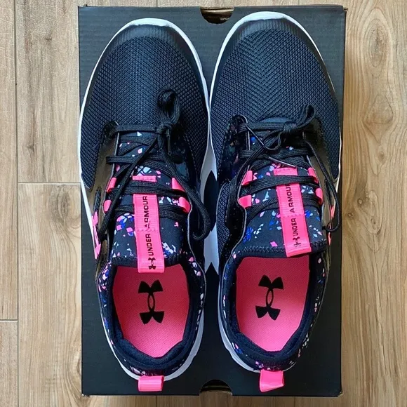 🆕Under Armour Big Girls Printed Running Sneakers Sz 5.5Y