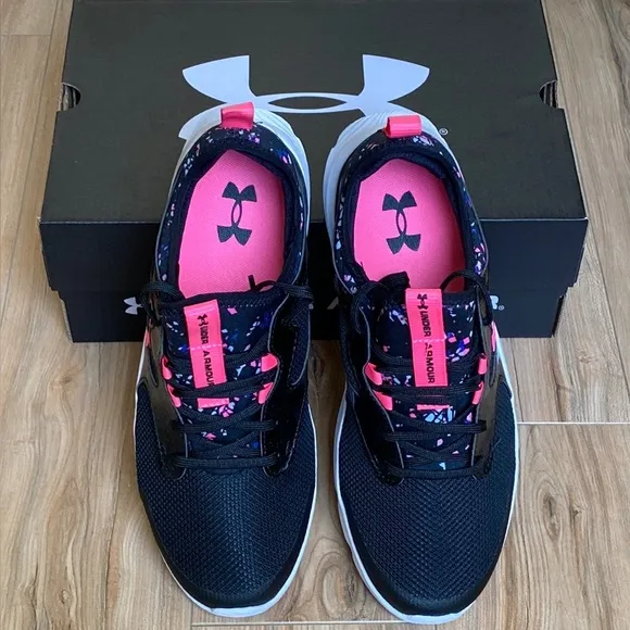 🆕Under Armour Big Girls Printed Running Sneakers Sz 5.5Y