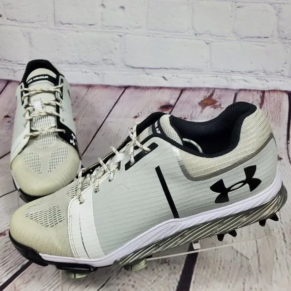 Under Armour Men's Size 7 White Silver Tempo Sport  Golf Shoes