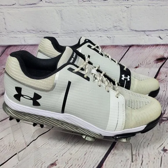 Under Armour Men's Size 7 White Silver Tempo Sport  Golf Shoes