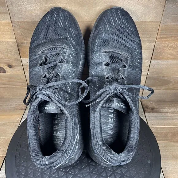 Under Armour Mens Size 9.5 Charged Pursuit 2 Black Running Shoes Sneakers