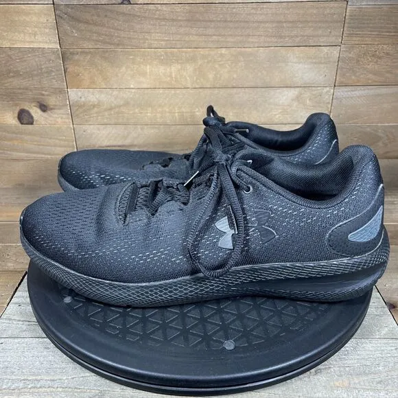 Under Armour Mens Size 9.5 Charged Pursuit 2 Black Running Shoes Sneakers