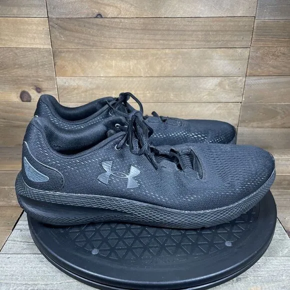 Under Armour Mens Size 9.5 Charged Pursuit 2 Black Running Shoes Sneakers