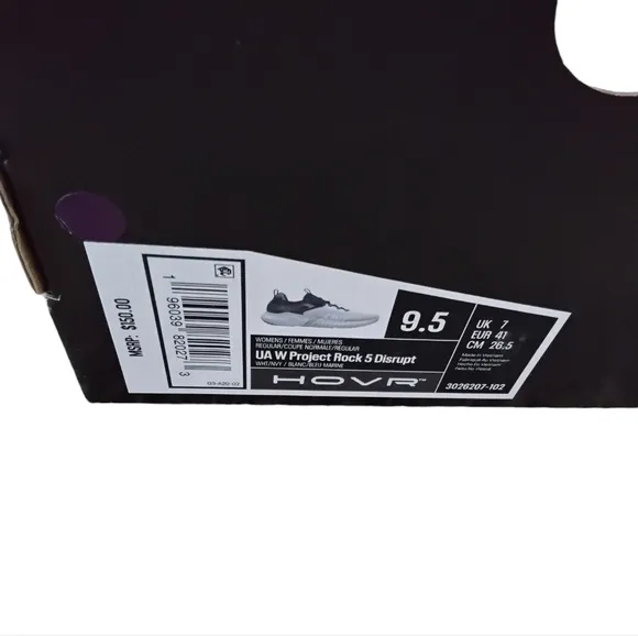 Under Armour Project Rock 5 Disrupt Sneakers Womens 9.5 Comfy Sporty Gorpcore