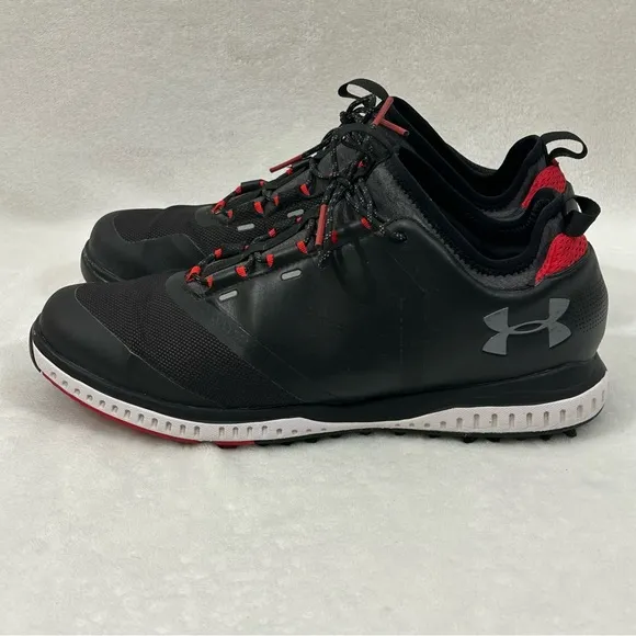 Under Armour Tempo Sport 2 Black Red Golf Cleats Shoes 3000215-001 Men’s Size 10