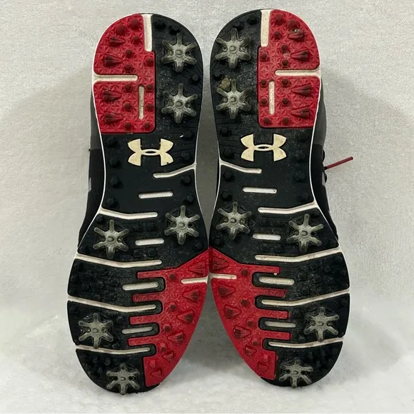 Under Armour Tempo Sport 2 Black Red Golf Cleats Shoes 3000215-001 Men’s Size 10